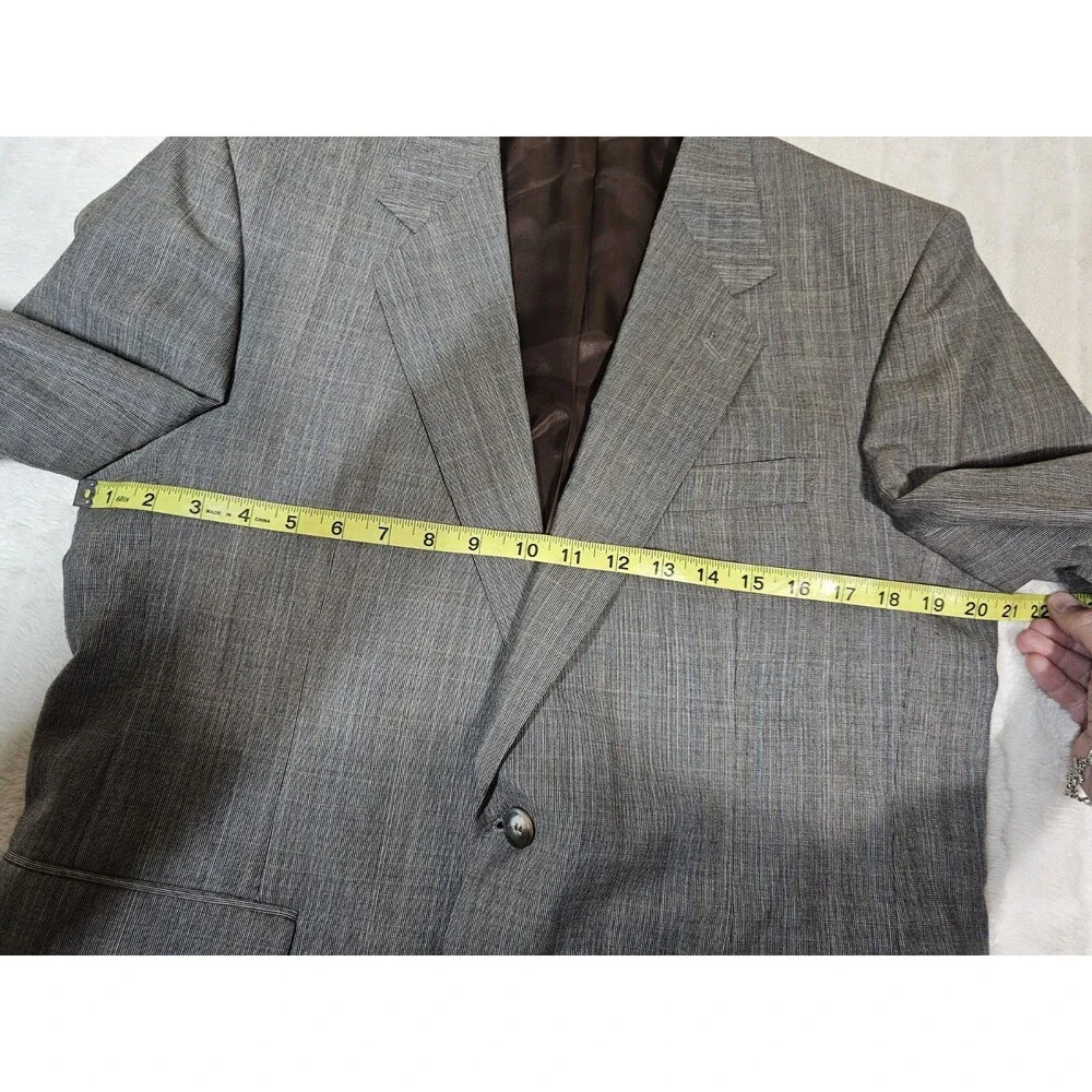 Vintage Austin Manor 3 Piece Suit Mens 42S 35x30 Grey Multi Micro Pinstripe Wool